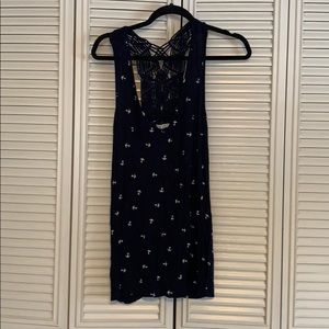 Navy Top with Anchors.